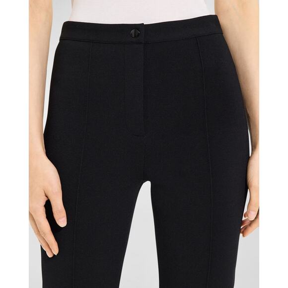 THEORY Compact Crepe Black Flare Pants Size Large - Picture 4 of 12